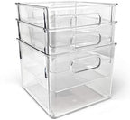 Isaac Jacobs 3-Pack Medium Clear Storage Bins with Handles by IsaacJacobs