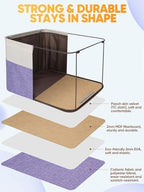 BALEINE 1 Pack Fabric Closet Storage Bins for Shelves, Linen Closet Organizers and Storage, Decorative Baskets for Organizing, Shelf, Clothes, Home, Office (Lavender, 17''x13''x10.5'') - Image 3