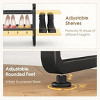 SAYZH Expandable Shoe Rack for Closet, Adjustable Metal Shoe Organizer with Sturdy Mesh Shelves for Boots & Heels, Stackable Shoe Storage for Entryway, Garage, Small Spaces (Black, 4-Tier) - Image 5