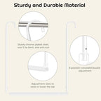 Hanging Closet Rod Adjustable Width Height Closet Rod For Hanging Clothes White 1 Pack Closet Extender Hanging Rod Clothes Space-Saving Hanging Bar Organizer - Image 4