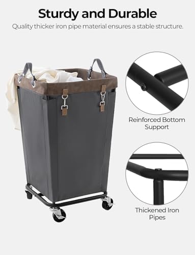 StorageWorks 160L Laundry Basket with Wheels, Rolling Hampers for Clothing - Image 4