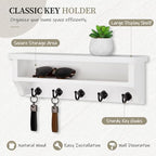 Nekon Key Holder Wall Mount, Wall Organizer Shelf with 5 Key Hooks - Image 2