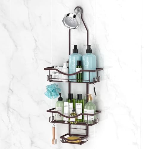 REINHARDT Adjustable Shower Caddy Hanging Over Shower Head, Bronze by REINHARDT
