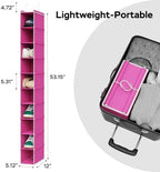 MAX Houser 2 Pack 10 Tier Slim Hanging Shoe Organizer Pink | Foldable Hanging Shoe Storage Shelf with 2 Metal Hooks, Space Saving Storage for Narrow Space - Image 3