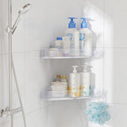 Sotfamily Plastic Shower Caddy Corner (for 90° Only), 2 Pack, Frosted Clear - Image 3