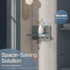 Rebee Vision Key Holder Wall Mount with Shelf & 4 Hooks for Entryway, Blue - Image 4