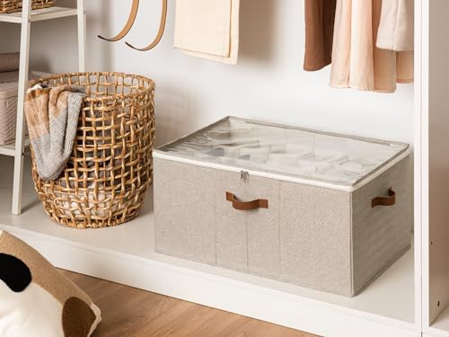 StorageWorks 24-Pair Large Shoe Storage Box, Adjustable Dividers, Taupe - Image 2