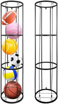 Garage Ball Storage Rack, Wall-Mounted Basketball Holder, Vertical Ball Rack for Soccer Volleyball Football Basketball, Space-Saving Sports Ball Storage Organizer for Garage & Home by BEWITU
