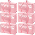 TICONN 6 Pack Extra Large Moving Bags Heavy Duty with Zippers & Carrying Handles, Durable Storage Bags Moving Boxes for Closet Organizers and Storage (6 Pack, Coral) by TICONN