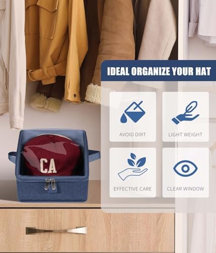 Livelab Hat Organizer for Baseball Caps, Hat Storage Boxes, Blue 2Pcs - Image 7