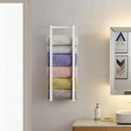 Towel Rack for Rolled Towels, Towel Rack for Bathroom,Wall Mounted Metal Bathroom Organizer, Bath Towel Holder Wall for Modern Small Space Bathroom Towel Storage (White) - Image 2