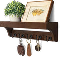 Walnut Wood Key Holder Wall Mount for Room Decor and Organization, Brown by REBEEVISION