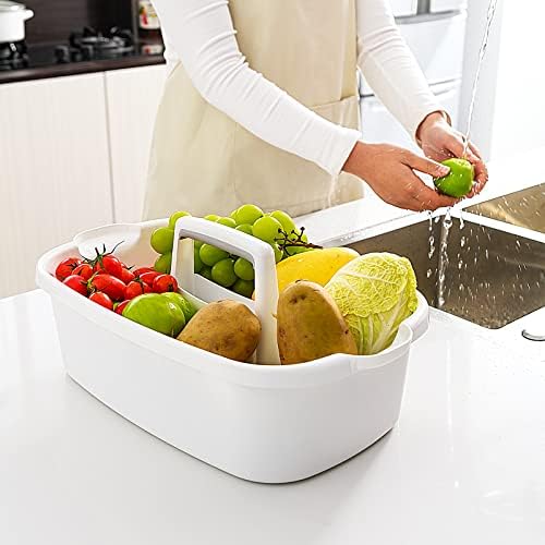 Goderewild Multi-Purpose Plastic Cleaning Caddy with Handle, Shower Caddy Organizer/Storage Basket/Totes Portable for Bathroom Supplies, Cleaning Products, Under Sink Tool, Housekeepers (White) - Image 5