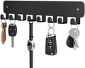 pickpiff Key Holder Wall Mount, Adhesive Key Rack with 8 Hooks Hanger for Car Key Ring, Metal Key Chain Organizer, Black 1 Pack by pickpiff