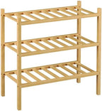 ROMGUAR CRAFT 3-Tier Bamboo Small Shoe Rack, Free Standing Wood Shoe Shelf Storage Organizer for Closet Entryway Stackable (Natural) - Image 7
