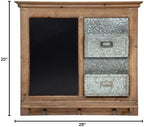 Kate and Laurel Idamae Wood Framed Chalkboard Wall Organizer with Mail Holders and Key Hooks, 28" x 25", Rustic Brown, Farmhouse-Inspired Chalkboard - Image 6