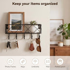 HappyHapi Key Holder Wall Mount, Metal Key Rack, 9.8”Lx2.1”Wx4.1”H - Image 4