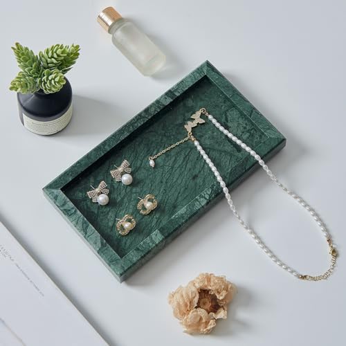 Natural Small Marble Vanity Tray, Luxury Stone Organizer for Bathroom & Kitchen | Holds Soap Dispenser, Jewelry, Perfume | Non-Resin, Non-Ceramic Décor - Image 6