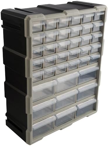 Stalwart 39-Drawer Plastic Small Parts Organizer, Black by Stalwart