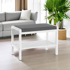 SONGMICS Shoe Rack Bench, Padded Seat, Storage Shelf, Holds Up to 350 lb - Image 5