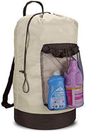 Dalykate Backpack Laundry Bag, 115L Large Hamper with Shoulder Straps, Drawstring Closure, Mesh Pocket, Khaki by Dalykate