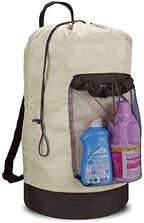 Dalykate Backpack Laundry Bag, 115L Large Hamper with Shoulder Straps, Drawstring Closure, Mesh Pocket, Khaki by Dalykate