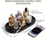 YKAJO Nero Marquina Oval Marble Tray, 11.8x5.9 Vanity Perfume Organizer - Image 3