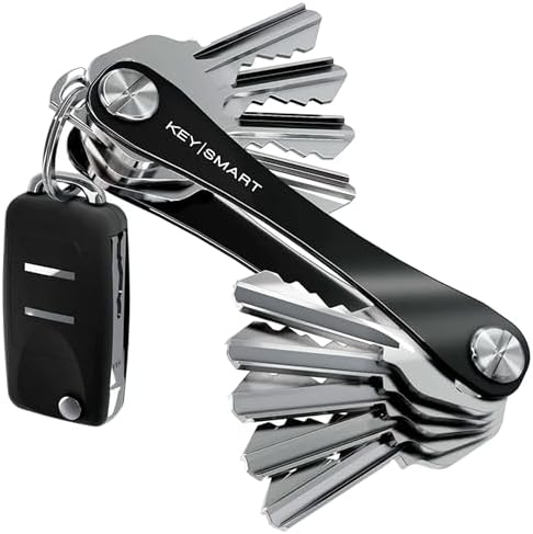 KeySmart Original Key Holder - Compact Key Organizer for Key Chain, Minimalist Clutter-Free EDC Keychains Key Ring, Black, 8 Keys by KeySmart
