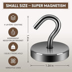Neosmuk Magnetic Hooks Steel Tube Design for Cruise,130lb+ Gunmetal,10 Pack - Image 5