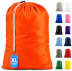 Extra Large Laundry Bag 30 x 40 - Heavy Duty Nylon, Locking Drawstring, Machine Washable, Holds 3 Loads, Dirty Clothes Sack for Travel, Dorm, College | Handy Laundry (Orange) by Handy+Laundry