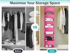 YOUDENOVA Hanging Closet Organizer, Closet Organizers and Storage, Pink | 6-Shelf Hanging Clothes Organizer with Waterproof Oxford Fabric, Ideal for Dorm Room Essentials, Clothes & Shoes - Image 6