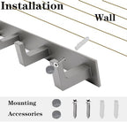Coat Rack, Heavy Duty Stainless Steel 4 Tri Coat Hook Hanger, Wall Mounted Storage Wall Hooks, Rustic Clothes Hook/Key Hook Rail for Bathroom Kitchen Entryway(4 Hook Grey) - Image 6