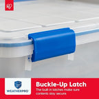 IRIS USA 3-Pack 16 Qt Storage Bins with Gasket Lids, Clear/Blue - Image 6