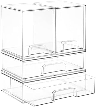 Vtopmart Clear Stackable Storage Drawers Set of 4, Baby Bottle Organizer by Vtopmart