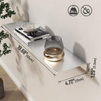 Danpoo 20 inch Metal Floating Shelves for Wall Organizer & Storage, Display Shelves for Bathroom, Living Room, Kitchen, Bedroom(Silver, 2-Pack) - Image 3
