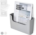 YOHOM Adhesive File Holder Door Mount Mail Magazine Organizer, Office Wall Mount Single Pocket, Gray by Yohom