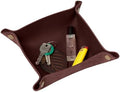 Genuine Leather Valet Tray | Desk Organizer | Catchall | Full Grain Leather Tray | Dimensions 6 x 6 x 1.75” Made in the USA by Unknown