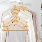 Topia Hanger Space Saving Cascading Wooden Hangers 30 Pack, Coat Hanger with 360° Swivel Loop Hook, Non Slip Pants Bar and Shoulder Notches for Camisole, Jacket, Suit, Clothes Hangers -CT74N30 - Image 5