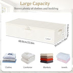 Yawinhe 27L UnderBed Storage Containers,4 Pack Closet Organizers,Beige - Image 5