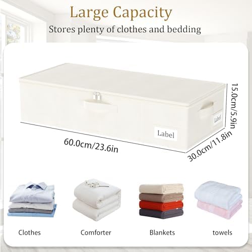 Yawinhe 27L UnderBed Storage Containers,2 Pack Closet Organizers,Beige - Image 5
