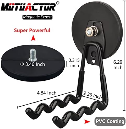 MUTUACTOR Super Power Magnetic Hooks Heavy Duty,2packs Strong Large Magnetic Hooks for Power Tools Organization Heavy Duty Hooks for Cordless Drills Impact Drivers Power Spanners Metal Tool Chest - Image 5
