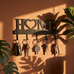Key Holder Hooks Organizer Hanger Rack Wall Mounted Sweet Home Metal Decor Stylish and Practical for Entryway Front Door Kitchen Hallway Garage Mudroom Office Hardware Included Black (Sweet 13 inches) - Image 4