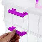 BTSKY 2 Layer Stack & Carry Box, Plastic Storage Container Box with Lid - Image 6