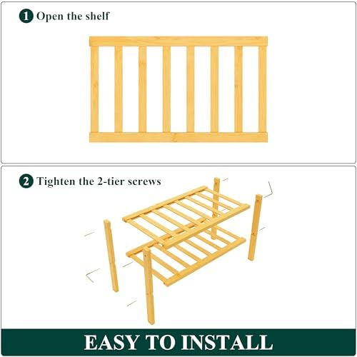 Smiry Bamboo Shoe Rack, 8 Vertical Slats, 2 Tier - 17.3" Wide, Natural - Image 5