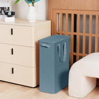 efluky Slim Laundry Basket with Lid, Narrow Laundry Hamper with Handles, Collapsible Dirty Clothes Hamper, Tall Laundry Bin for Laundry Room, Dorm and Bedroom, 55L Denim Blue - Image 6