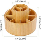 Utoplike Bamboo Rotating Art Supply Desk Organizer, Pencil Holder Desktop - Image 2