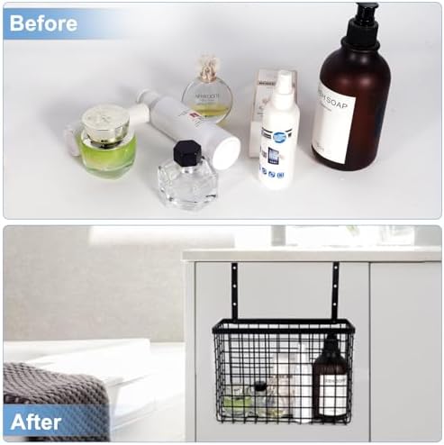 2 Pack Cabinet Door Organizer with Towel Bar, Over The Cabinet Door Storage with Towel Holder for Kitchen Cutting Board,Black - Image 6