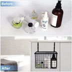 2 Pack Cabinet Door Organizer with Towel Bar, Over The Cabinet Door Storage with Towel Holder for Kitchen Cutting Board,Black - Image 6