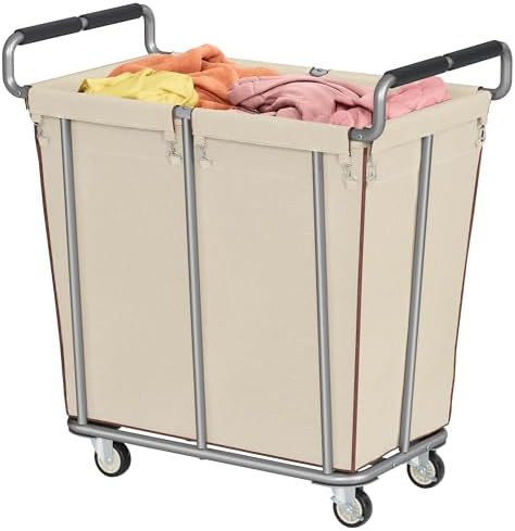Gewudraw 360L Laundry Hamper with Wheels, Khaki, 95 Gallons by Gewudraw