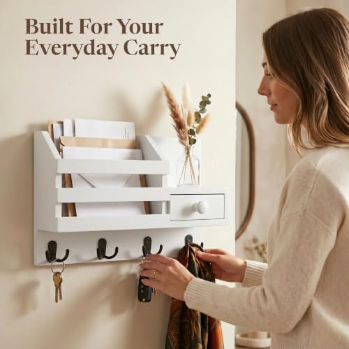 Key Shelf Mail Holder White - Image 5